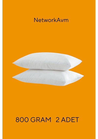 2 Adet Classic Yastık Beyaz 800 Gram Beyaz