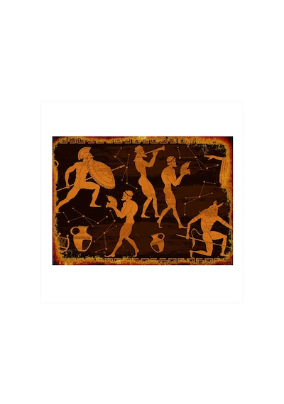 Bedeko Yunan Mitolojisi Desenli Mdf Tablo 35 Cm X 50 Cm