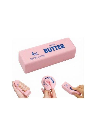 Pembe Tereyağ Squish Pudra Butter Sukuşi Oyuncak Yumuşak Sıkılabilir Squishy - 1 Adet