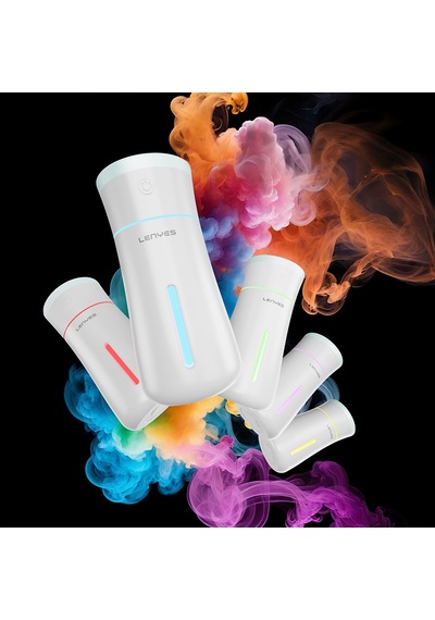 Lenyes Lhu03 Vazo Tipi Rgb Atmosfer Işıklı Nano Sprey Sessiz Hava Nemlendirici Beyaz