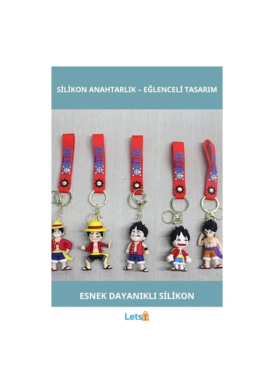 Luffy Silikon Anahtarlık Eğlenceli Anime Karakteri Çok Renkli