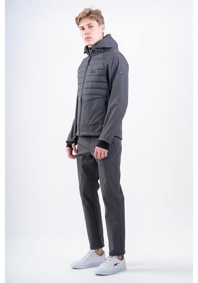 Maraton Sportswear Regular Erkek Kapşonlu Uzun Kol Outdoor Antrasit Ceket 20385 Antrasit