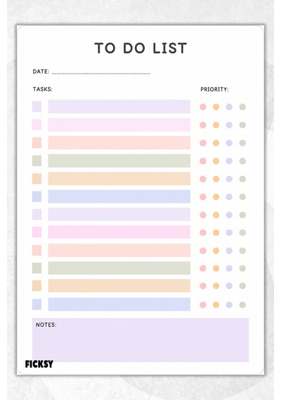Yapılacaklar Listesi - A5 - 50 Sayfa - To Do List - Checklist - Kontrol Listesi - Planlayıcı - 3977 Çok Renkli