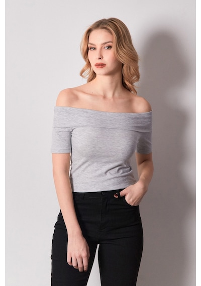 Fullamoda Basic Madonna Yaka Bluz 25ygb650126872-grimelanj Grimelanj