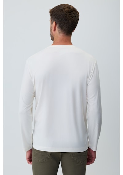Morven Erkek Ekru Bisiklet Yaka Rayon Sweatshirt 27ks063001454 Ekru