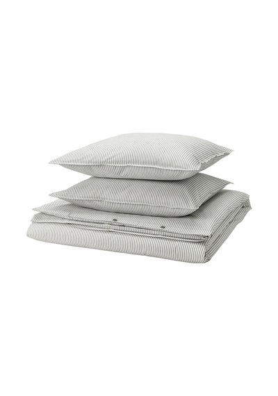 Ikea Solfıbbla Çift Kişilik Nevresim Takımı 220 X 240 Cm Beyaz - Gri