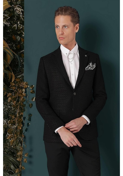 Efor C 660 Slim Fit Siyah Spor Ceket Siyah