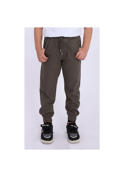 Blayn Jeans Çocuk Beli Lastikli Kışlık Erkek Ve Kız Unisex Pantolon Haki