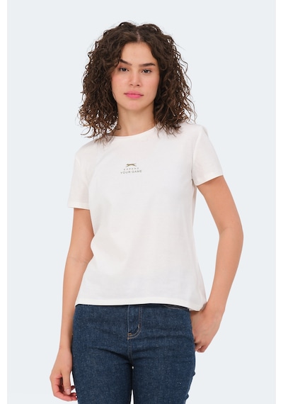 Slazenger Vıraj 2 Li Set Kadın Tişört Ekru - Siyah