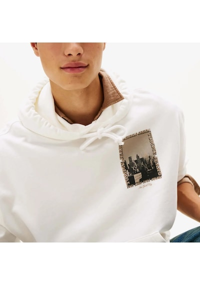 Tommy Hilfiger 90s Washed Photo City Erkek Beyaz Sweatshirt Dm0dm22090 Beyaz