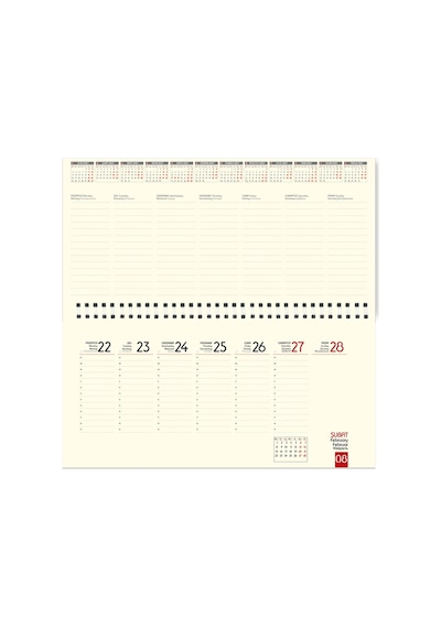 2027 Haftalık Masa Takvimi Masa Sümeni Büyük Boy 33X16 Cm