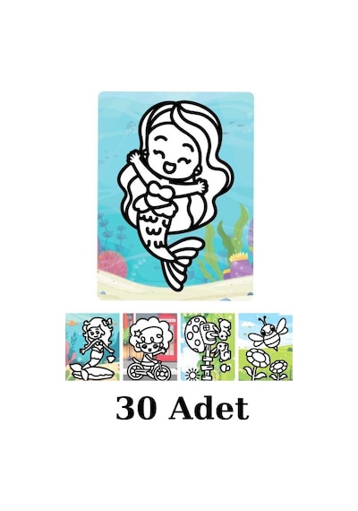 Kum Boyama Seti 30 Adet A4 Boyutunda 27x20