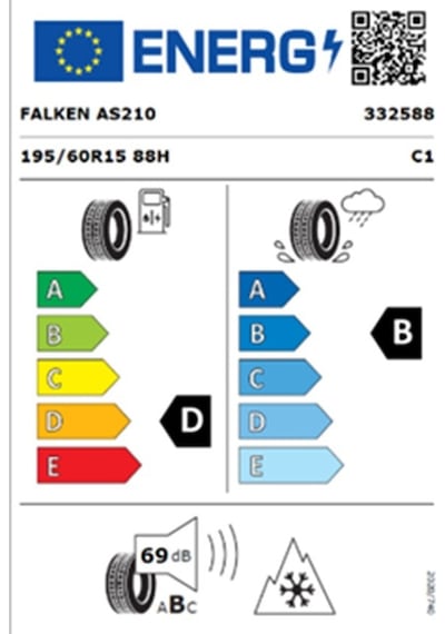 Falken 195/60 R15 TL 88H Euroall Season As210  Dört Mevsim Lastiği 2026