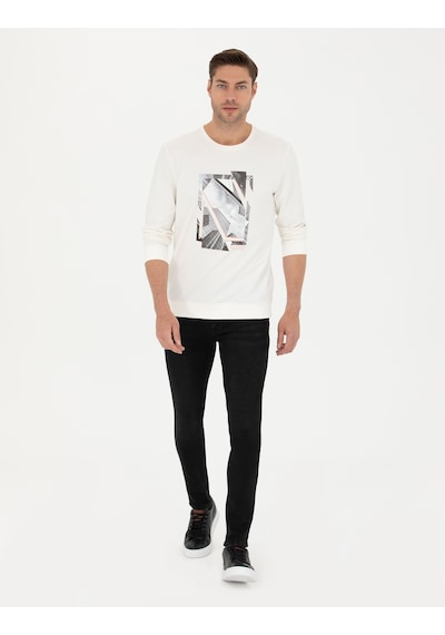 Pierre Cardin Erkek Ekru Sweatshirt 50273418-vr019 Ekru