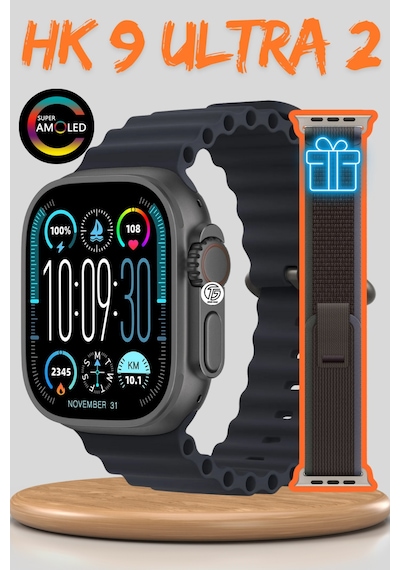 Watch 9 Ultra 2 Serisi 49mm Akıllı Saat Hk 10 Ultra Amoled Ekranlı Tecno Spark 10 Pro Uyumlu