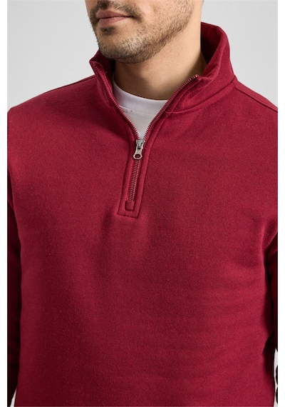 Süvari Koyu Bordo Regular Düz Yarım Balıkçı Yaka Sweatshirt Ssw2013700001-k09 Koyu Bordo