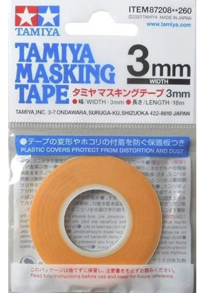 Tamıya Tam87208 87208 Maskeleme Bandı 3 Mm/18 M, Model Yapımı, Aksesuar, Sarı