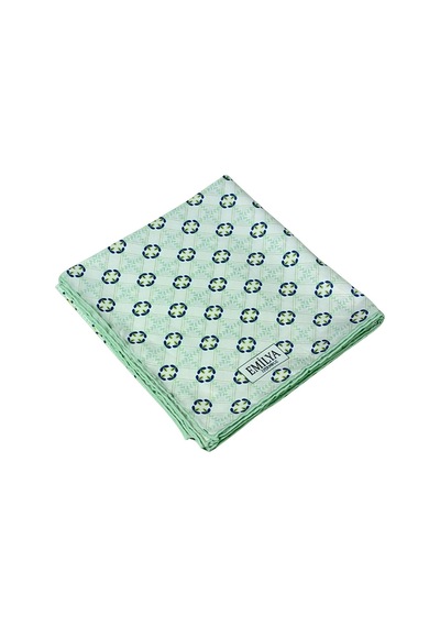 Mim Eşarp Emilya Rayon Desenli Eşarp 90x90 Cm Lacivert - Yeşil