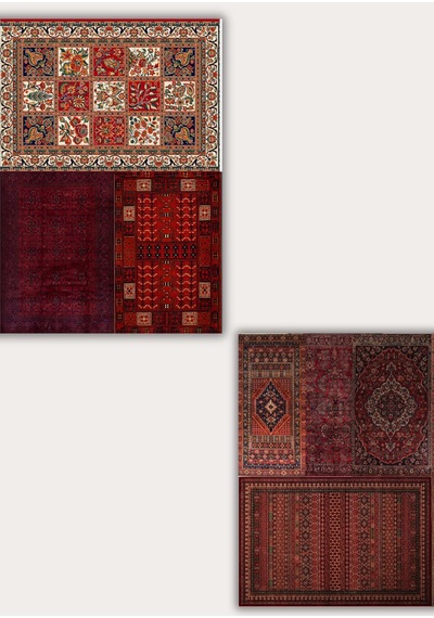 Çoklu Desen Etnik Halı Motifli 10'lu Scrapbook Kağıt Seti A5 Boyut