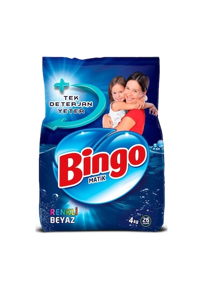 Bingo Toz Çamaşır Deterjanı Renkliler ve Beyazlar 26 Yıkama 4 KG