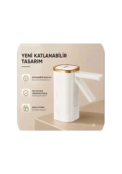 Şarjlı Taşınabilir Otomatik Damacana Su Pompası Katlanabılır Tasarım 800 Mah Bataryalı