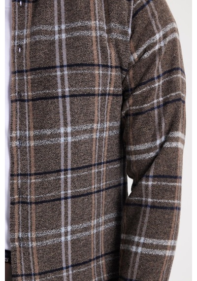 Tudors Erkek Slim Fit Dar Kesim Kareli Kışlık Oduncu Gömlek-42323 Kahverengi Tudors Erkek Slim Fit Dar Kesim Kareli Kışlık Oduncu Gömlek-42323 Kahverengi