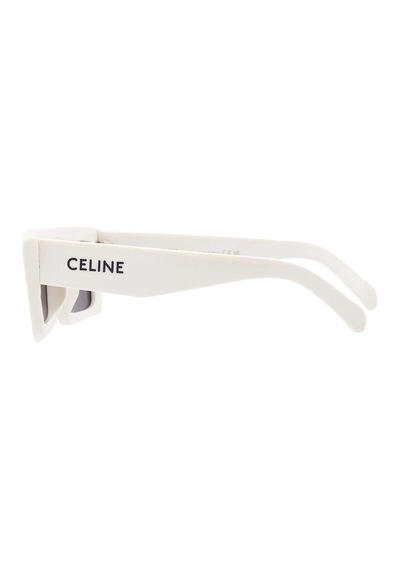 Celine Cl40214u 25a Unisex Güneş Gözlüğü - Kare Form Beyaz Kemik Çerçeveli Füme Camlı Çok Renkli
