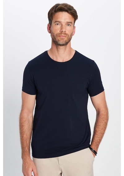 Tudors Erkek Slim Fit Dar Kesim Pamuklu Likralı Esnek Kumaş Basic Lacivert Bisiklet Yaka Tişört-31552 Tudors Erkek Slim Fit Dar Kesim Pamuklu Likralı Esnek Kumaş Basic Lacivert Bisiklet Yaka Tişört-31552