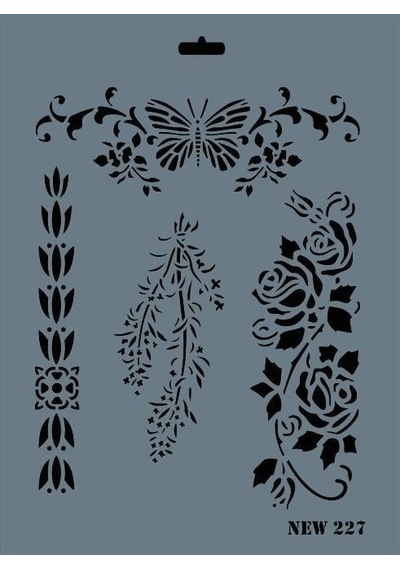 Rich New Seri N-227 Stencil 35x25 Cm - Elwm-287572 Renkli