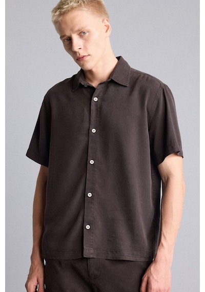 Defacto Regular Fıt Tencel Kısa Kollu Gömlek E2530ax26smbn339 Kahve-bn339