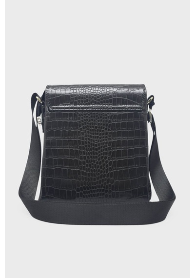 Kanuga Ysmn1973 Siyah Kroko Unisex Çapra Çanta Siyah Kroko