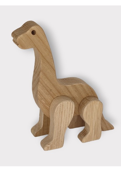 Cwwtoys Dinos Boyasız Ahşap Dinozor Oyuncağı, Masif Kayın, 18 Ay+