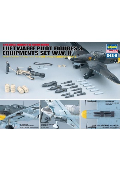 Hasegawa X48-9 36009 1/48 Ölçek, Luftwaffe Pilot Figürleri Ve Ekipmanları Ww Iı Plastik Model Kiti-51556