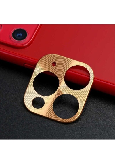 Apple Uyumlu iPhone 11 Pro Zore Metal Kamera Koruyucu Gold
