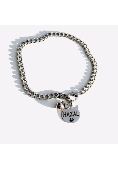 Metal Kedi Künyesi Isimli Kedi Tasması Kedi Isimliği Zincirli