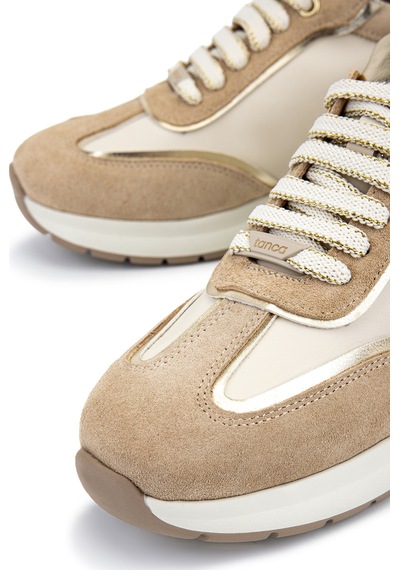 Tamer Tanca Kadın Hakiki Deri Pudra Sneakers & Spor Ayakkabı 298 7095 Bn Ayk Y26 Pdr Suet/bej/gold