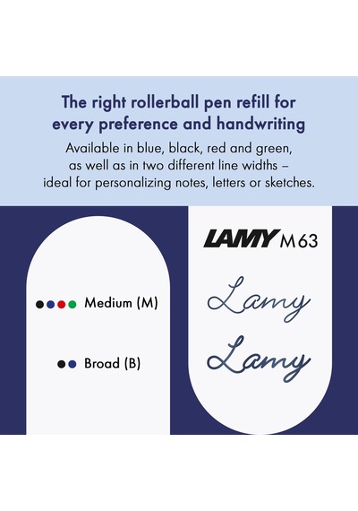 Lamy M63 Roller Kalem Yedeği Mavi 2'li Set ---