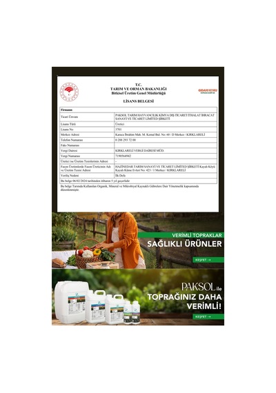 Azot Ve Fosforlu Sıvı Gübre Npzn 3-15-0 Me 1 Litre 1 kg