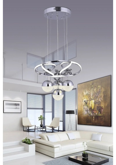Lzy Avize Store Led Sarkıt Avize Ec-1001 Krom
