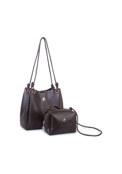 Nas Bag Kadın 2 Li Set Omuz Ve Çapraz Çanta Kahve Taba Victoria Diğer