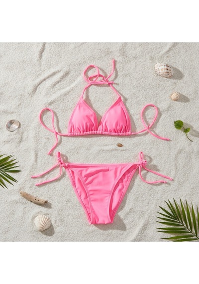 Bonbon Kadın Plaj Giyim Yavru Ağzı Bikini Takım Bb2598 Çok Renkli