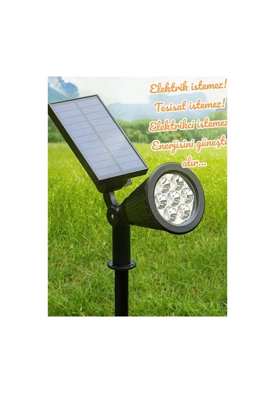Yeşil Çim Solar Led Bahçe Aydınlatması - Güneş Enejisi Ledli Çim Lambası - Güneş Enerjili Saplamalı