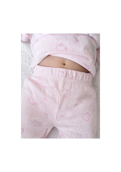 H&c Coolboy H&c %100 Pamuk Jakarlı Kuzu Desenli Bebek Tek Alt Pantolon 0-36 Ay Pembe