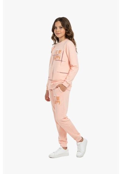 Mnk Baby & Kids To Be Happy Motif Kız Çocuk Eşofman Mnk0624 Somon