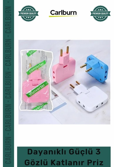 3lüpriz Şık Modern Tasarım Çoklu Elektrik Ünitesi Dayanıklı Pratik Güçlü 3 Gözlü Katlanır Priz