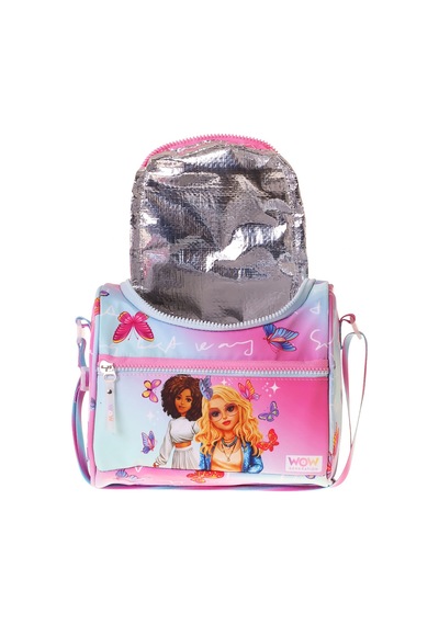 Wow Generation Kız Çocuk Butterfly Baskılı Isı Yalıtımlı Okul Beslenme Çantası Turkuaz - Pembe - W6076