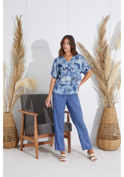 Sevim Kadın Kısa Kol Önden Düğmeli Lacivert Pijama Takım C2t5n551 001