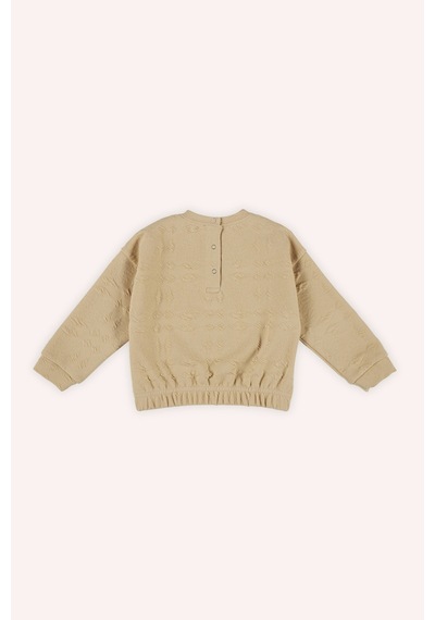 Kız Bebek Bej Sweatshirt Çok Renkli