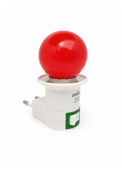 Gece Lambası Ve Anahtarlı Priz 1 Watt Kırmızı