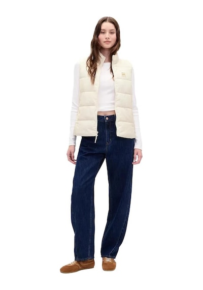 Gap 791282004 V-frch Logo Lw Puffer Vest Kadın Yelek Krem